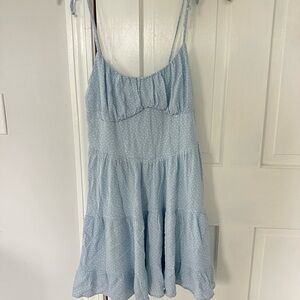 La Hearts Light Blue Polka Dot Mini Dress
